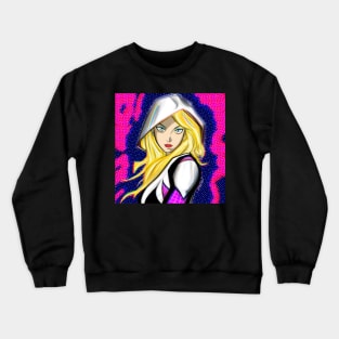 the blonde ghost in spider suit ecopop art in multi dimension wallpaper Crewneck Sweatshirt